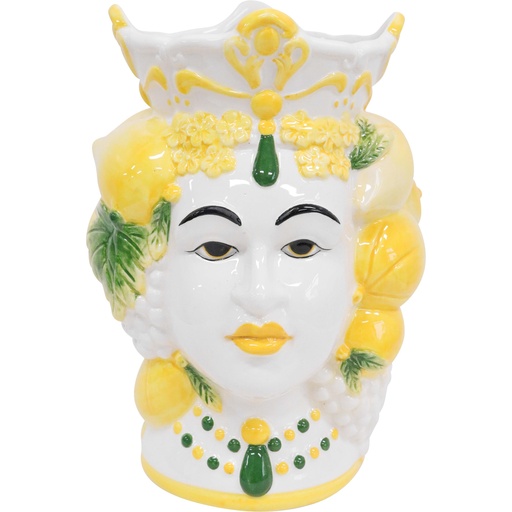 [WD4350-2] Ceramic Queen of Lemons Vase - Yellow
