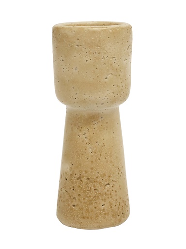 [969521] Travertine Look Candle Holder 15cm 