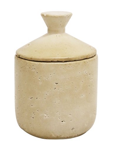 [969526] Travertine Look Jar 16cm