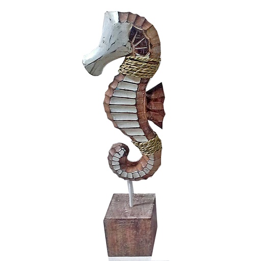 [31552] Seahorse Stand Nat/Wht