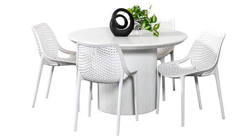 Santorini 1.2m Table & 4 Isla Chairs White