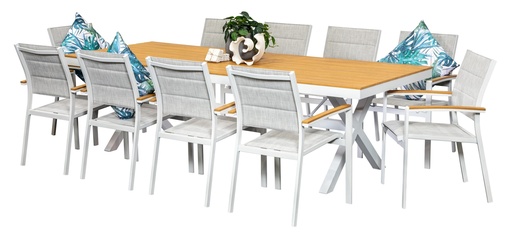 Coast 2.6m Table & 10 Coast Chairs White