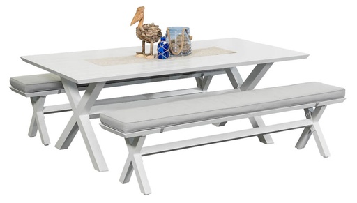 Samui 2m Bench Set White