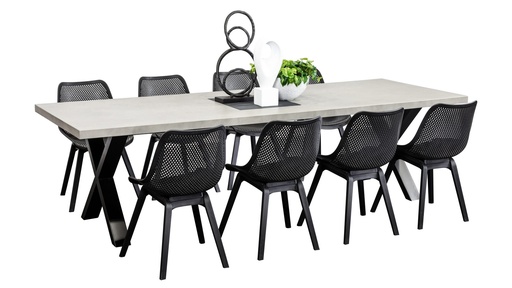 Element 2.8m Table & 8 Bronte Chairs Black