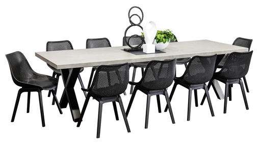 Element 2.8m Table & 10 Bronte Chairs Black