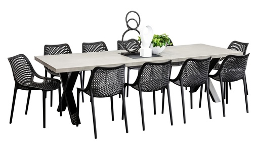 Element 2.8m Table & 10 Isla Chairs Black