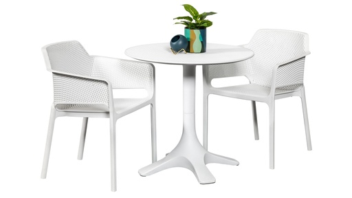 Bronte 80cm Table & 2 Paris Chairs White