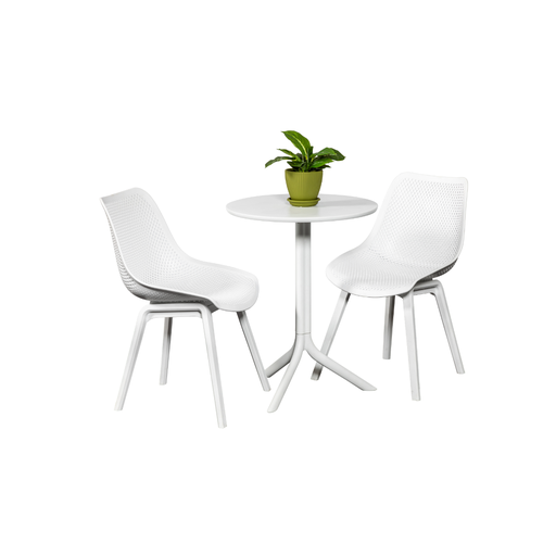 Lyon 60cm Table & 2 Bronte Chairs White