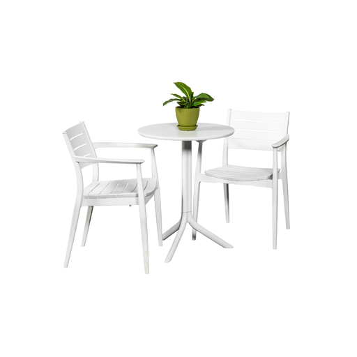 Lyon 60cm Table & 2 Lyon Chairs White