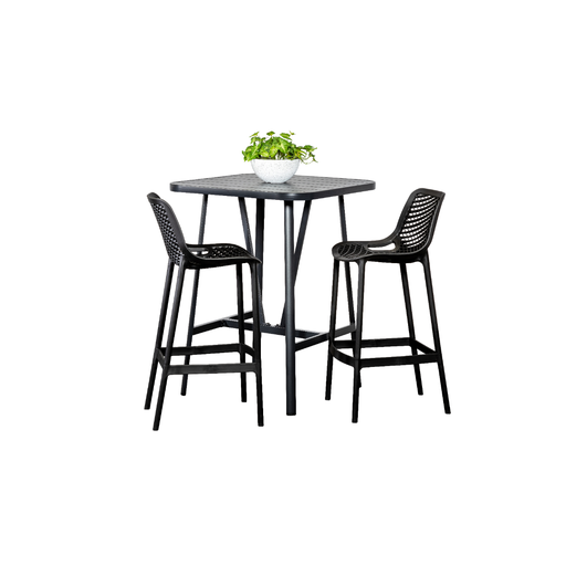 Albi 81cm Bar Table & 2 Isla Stools Black