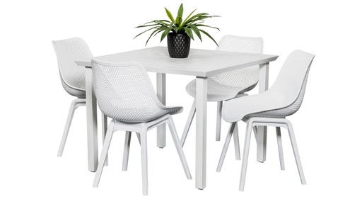 Samui 1m Table & 4 Bronte Chairs White