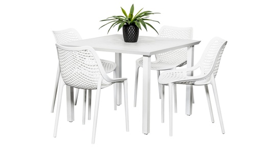 Samui 1m Table & 4 Isla Chairs White