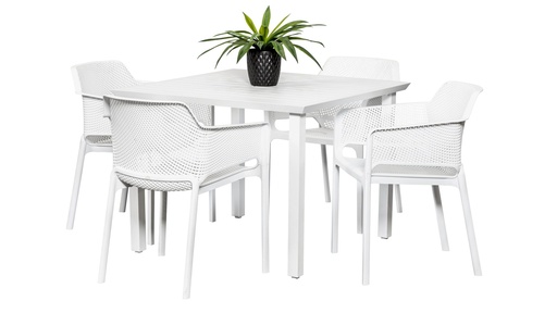 Samui 1m Table & 4 Paris Chairs White