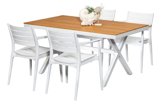 Coast 1.5m Table & 4 Lyon Chairs White