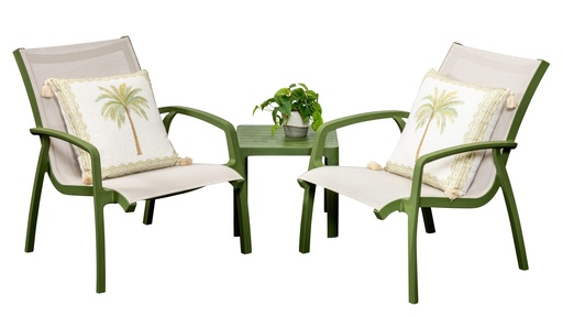 Solstice Side Table & 2 Casual Chairs Grass