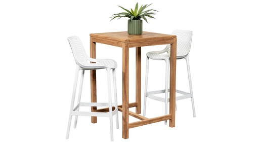 Tradewinds 70cm Bar Table & 2 Isla Stools White