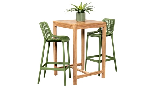 Tradewinds 70cm Bar Table & 2 Isla Stools Grass