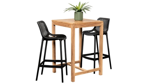 Tradewinds 70cm Bar Table & 2 Isla Stools Black