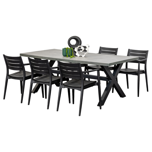 Noosa 2m Table & 6 Lyon Chairs