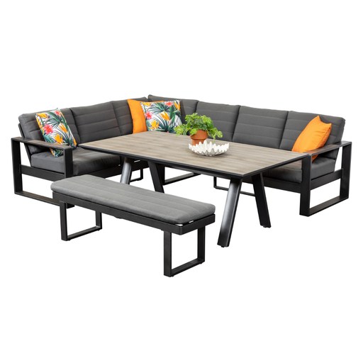 Allure Modular Dining Deluxe Set & Bench Black