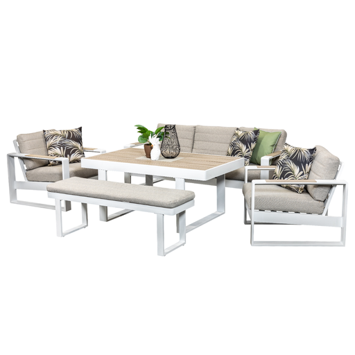 Allure Sofa Dining Set White