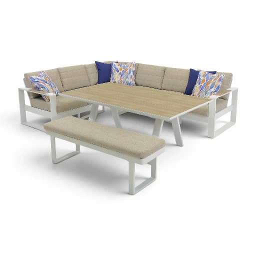 Allure Modular Dining Deluxe Set & Bench White