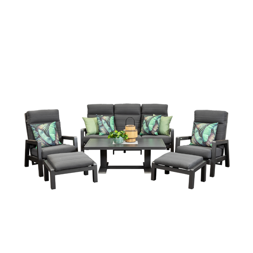 Regent Sofa Small Pop-Up Set & 2 Footstools Black