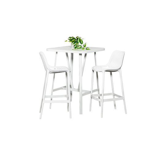 Albi 81cm Bar Table & 2 Isla Stools White