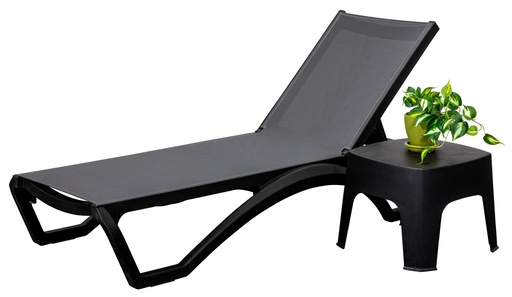 Eclipse Side Table & Solstice Sun Lounge Black