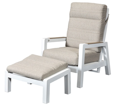 Regent Recliner & Footstool White