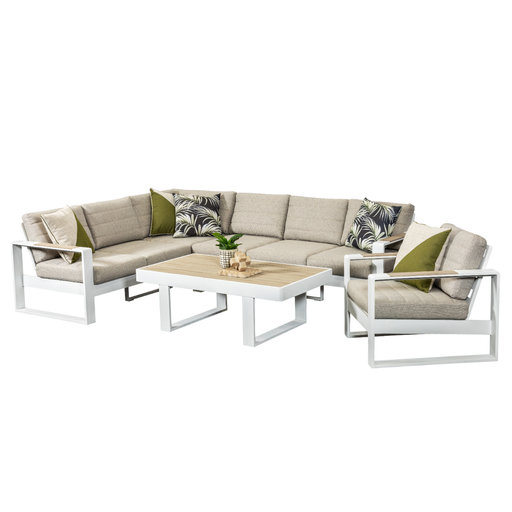 Allure Modular Coffee Set & Single Sofa White