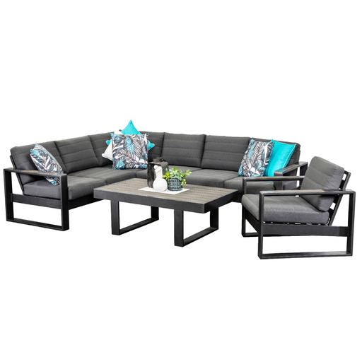 Allure Modular Coffee Set & Single Sofa Black