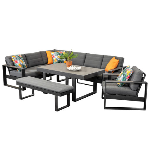 Allure Modular Dining Set, Bench & Single Sofa Black