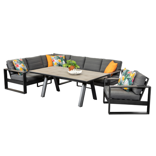Allure Modular Dining Deluxe Set & Single Sofa Black