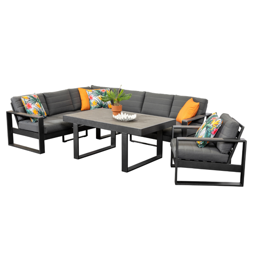 Allure Modular Dining Set & Single Sofa Black