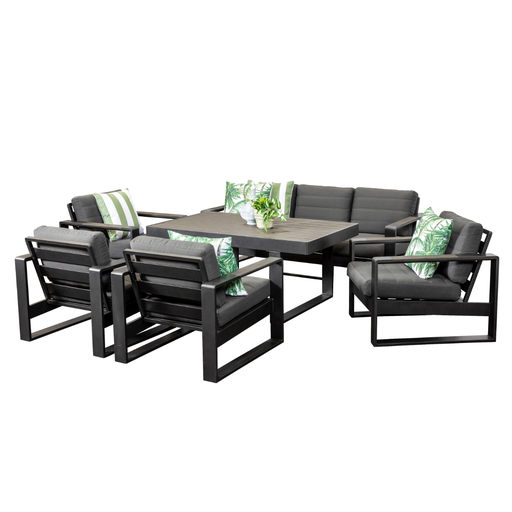 Allure Sofa Dining Set & 2 Single Sofas Black