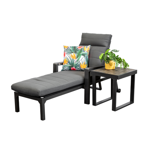 Allure Side Table & Sunlounge Black
