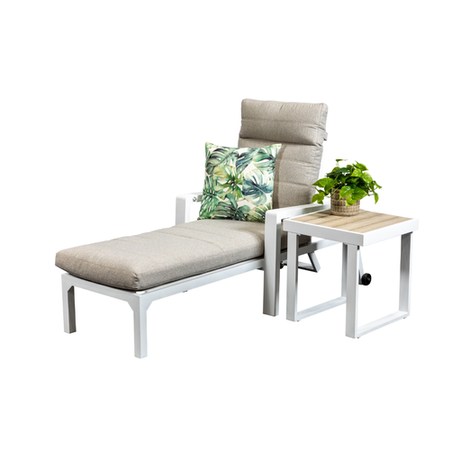 Allure Side Table & Sunlounge White