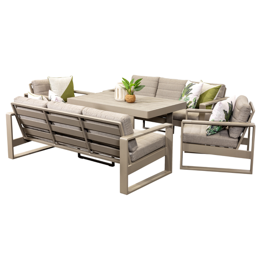 Allure Sofa Dining Set & Triple Sofa Taupe