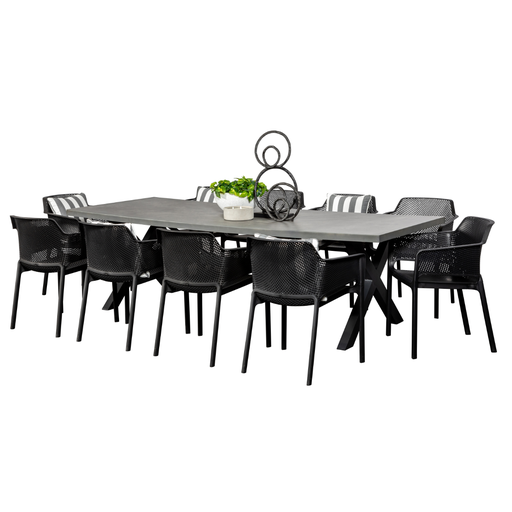 Noosa 2.6m Table & 10 Paris Chairs 