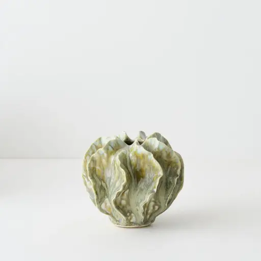 [FI11729KP] Vase Salento - 13cmh Kelp 13cmh x 16cmd