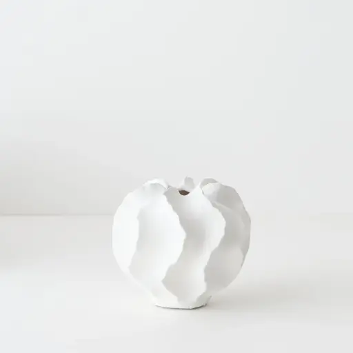 [FI11729WH] Vase Salento - 13cmh White 13cmh x 16cmd 