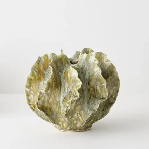[FI11731KP] Vase Salento - 23cmh Kelp 23cmh x 28cmd 