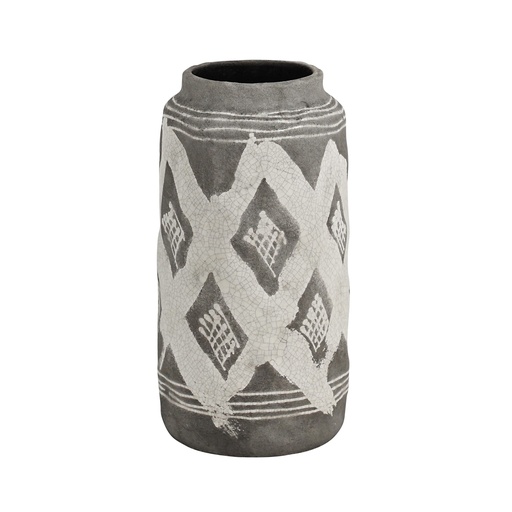 [CAMTVS] Martin Stone Grey Wht Cross Vase Sml