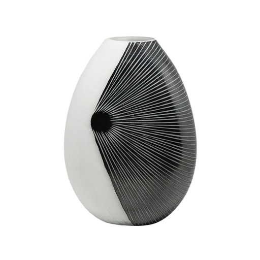 [LVCYHS] Cayman Glass Black & White Hole Vase - Small