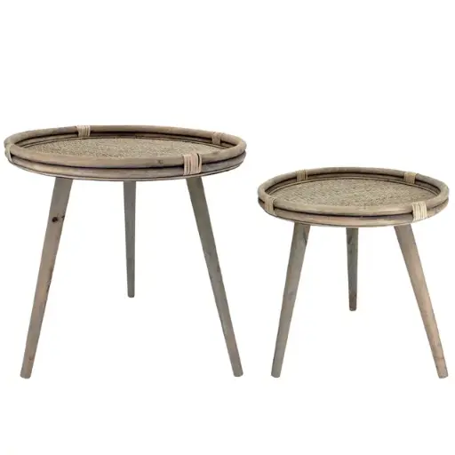 [WD414-L] Rattan Side Table Nat LARGE