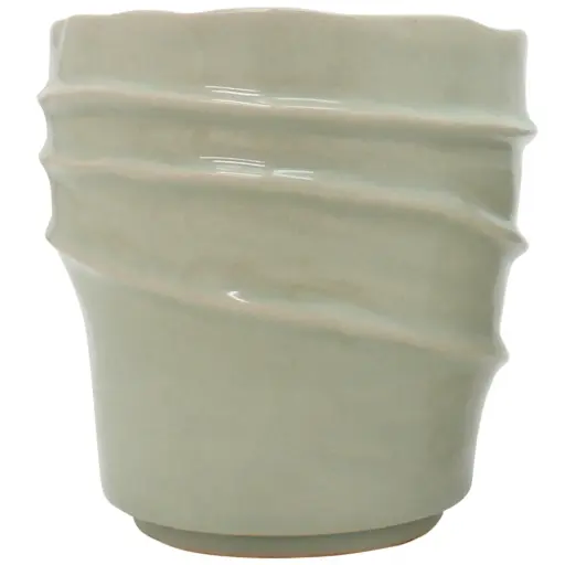 [RB03G] Ribbed Planter Green